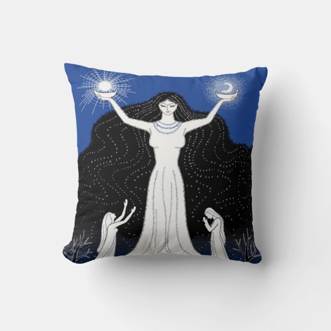 Creación de la almohada de Sun y de la luna (Anverso)