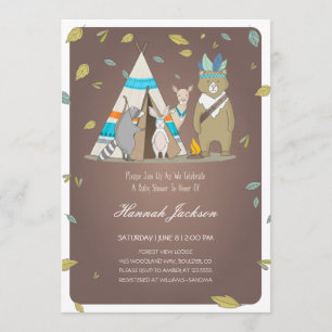 Creaciones de Woodland Invitación a Baby Shower