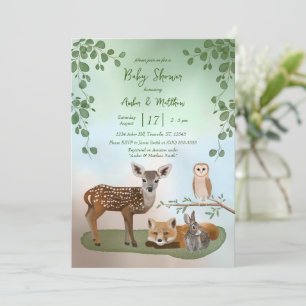 Creaciones forestales de Woodland Invitación de Ba
