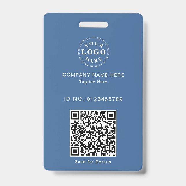 Creador de Tarjeta de Identificación Azul Moderna  (Parte frontal)