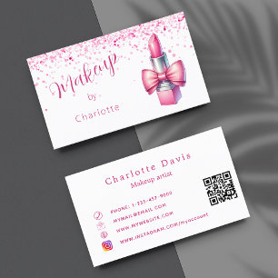 Creador pintalabios rosa código QR código tarjeta