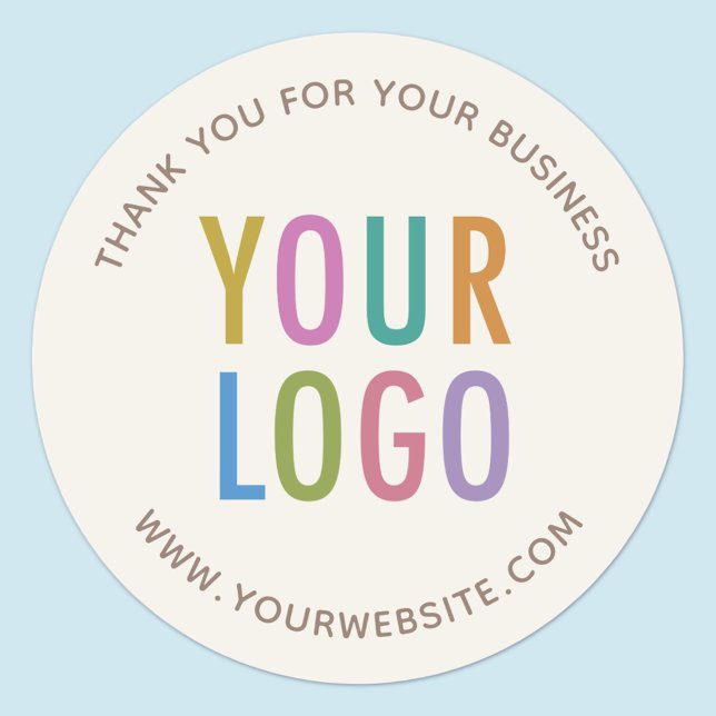 Cream Ecru Ivory Gracias Pegatinas Personalizado L (MISOOK Round Ecru Thank You Sticker)