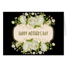 Cream Floral Happy Mother's Day Greeting Card