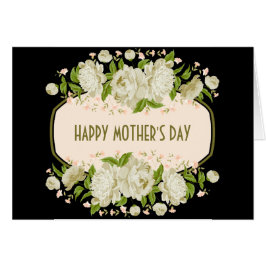Cream Floral Happy Mother's Day Greeting Card