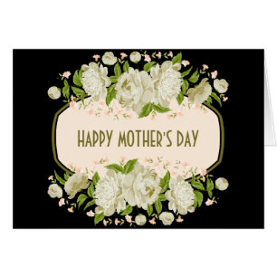 Cream Floral Happy Mother's Day Greeting Card