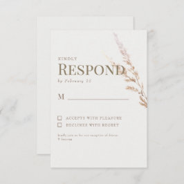 Cream Gold Boho Boda de texto RSVP