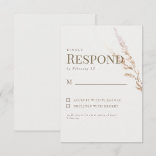 Cream Gold Boho Boda de texto RSVP
