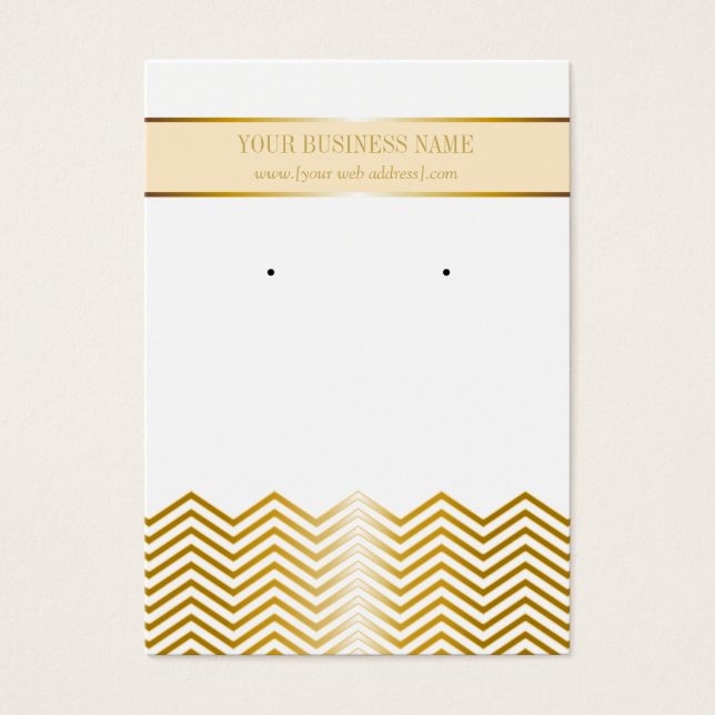 Cream Gold Chevron Personalizado Earl Card (Frente)