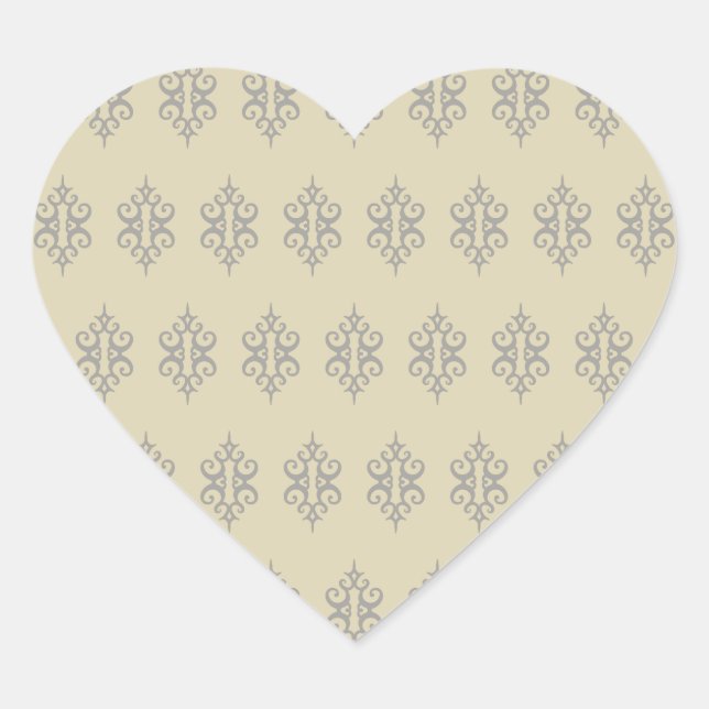 Cream Lace Heart Pegatinas (Anverso)