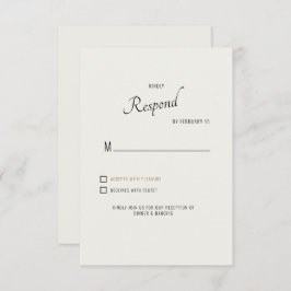 Cream Modern Font Black Text Wedding RSVP