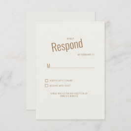 Cream Modern Wedding RSVP