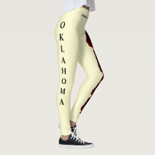 Cream Oklahoma State Oklahoma Rosa Flores Leggings