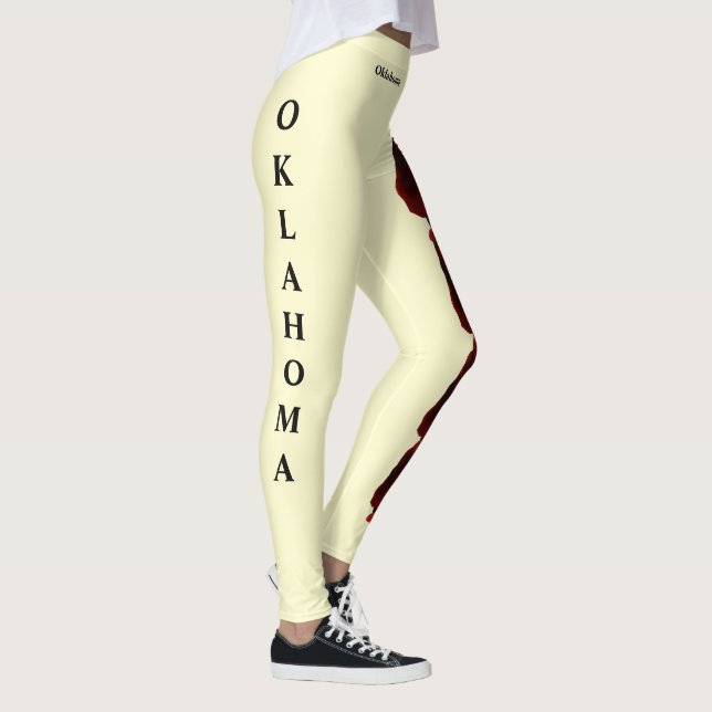 Cream Oklahoma State Oklahoma Rosa Flores Leggings (Derecha)