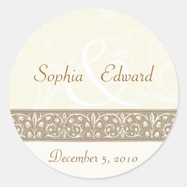 Cream Ornamental Frieze Pegatina (Anverso)