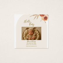 Cream Pastel Flores Secas Hola Bebé