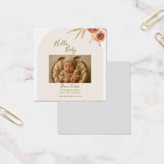 Cream Pastel Flores Secas Hola Bebé