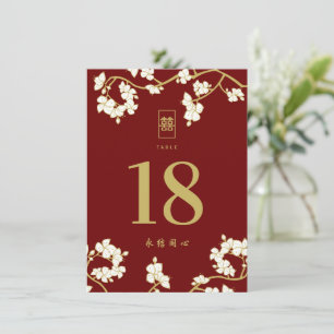 Cream Peach/Plum Blossoms Doble Happiness Boda