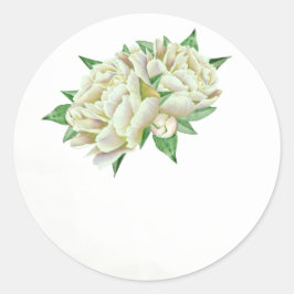 Cream Peony Wedding Favor de los Pegatinas
