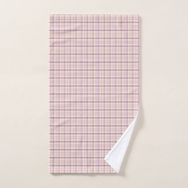 Cream Purple Plaid Classic Pattern Retro (Toalla de mano)