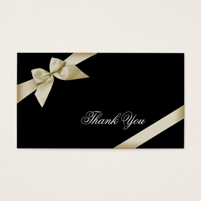 Cream Ribbon Gracias Minicard (Frente)