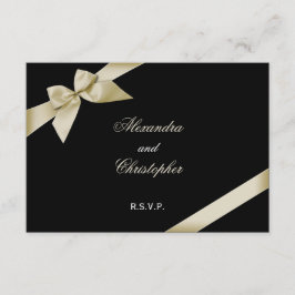 Cream Ribbon Wedding RSVP