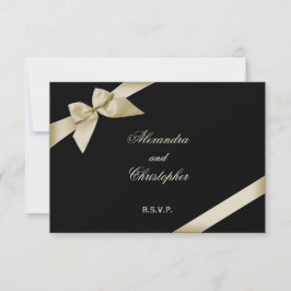 Cream Ribbon Wedding RSVP