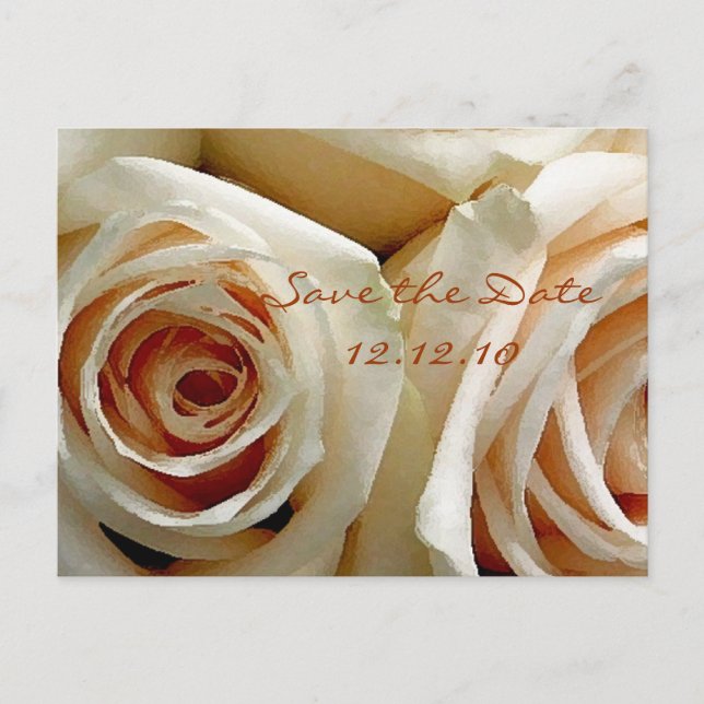Cream Rose Bouquet - Guardar la tarjeta de fecha (Anverso)