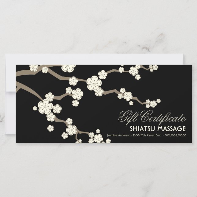 Cream Sakura Cherry Blossoms Certificado de regalo (Anverso)
