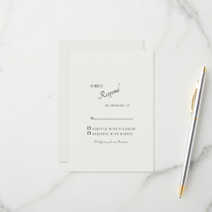 Cream Simple Boda Moderna RSVP