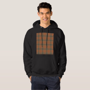 Cream Tartan Masculino sudadera encapuchada básica