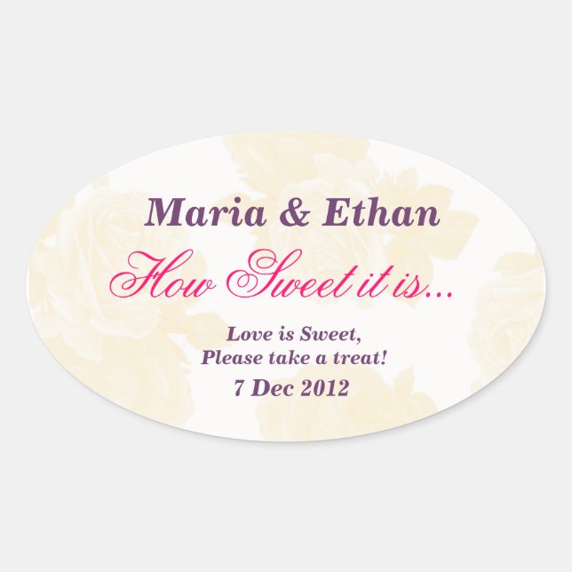 Cream Vintage Rosa Cómo dulce es Pegatina (Anverso)