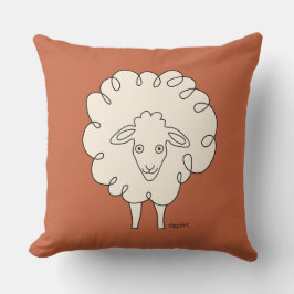 Creamy Whimsical Sheep Cojín decorativo
