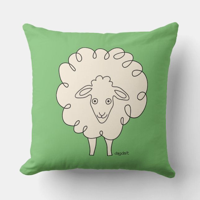 Creamy Whimsical Sheep Cojín decorativo (Anverso)