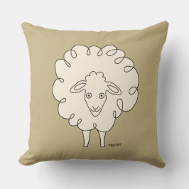 Creamy Whimsical Sheep Cojín decorativo