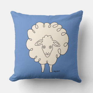 Creamy Whimsical Sheep Cojín decorativo
