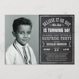 Créanlo Vieja Foto Cumpleaños Invitaciones sorpres