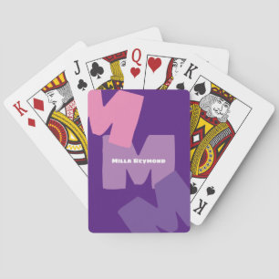 Crear elegantes cartas de juego púrpura con su nom