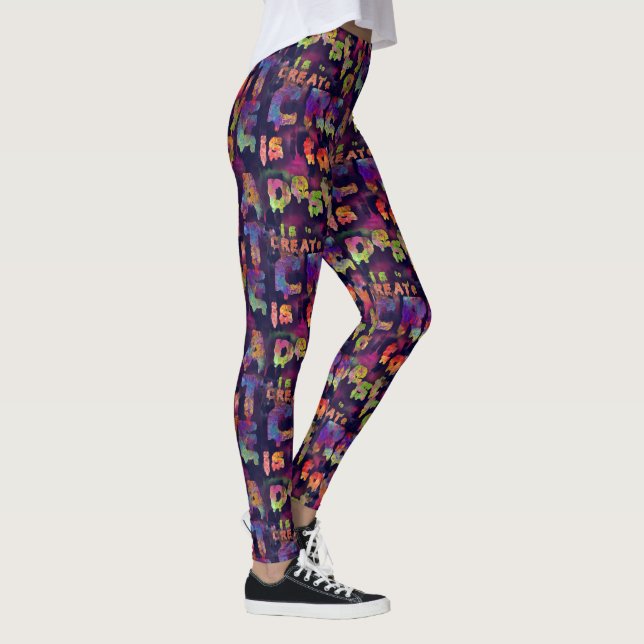 CREAR es DESTRUIR Graffiti Impresa Leggings (Derecha)