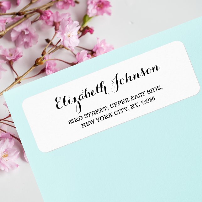 Crear etiqueta de dirección de retorno elegante y  (Create Custom Modern Elegant Return Address Label)
