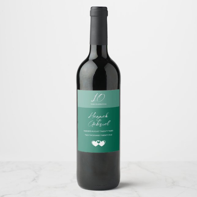 Crear etiquetas de vino personalizadas esmeraldas  (Anverso)