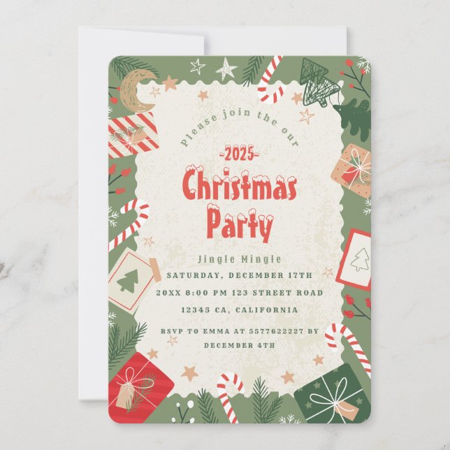 Crear Invitación de Fiesta de Navidad (Anverso)
