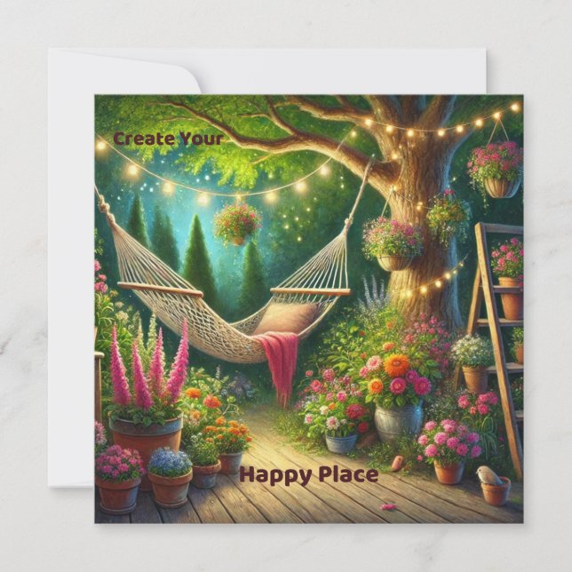 Crear la tarjeta plana Happy Place (Anverso)