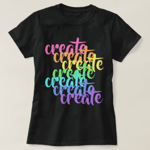 "Crear" palabras: camiseta de mujeres arcoiris