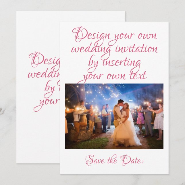 Crear| Personalice su propia invitación Boda (Anverso / Reverso)