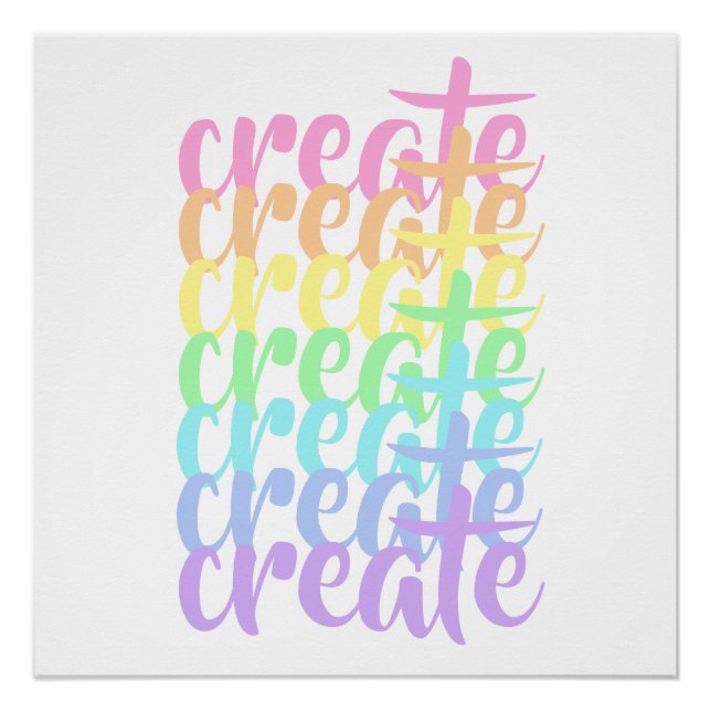 Crear Poster de palabras arcoiris pastel (Anverso)