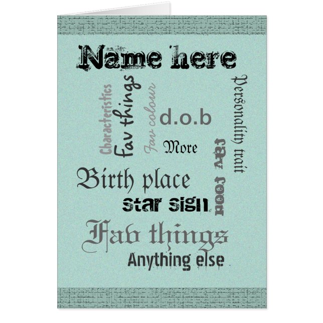 Crear propia tarjeta de nube de palabras con plant (Frente)