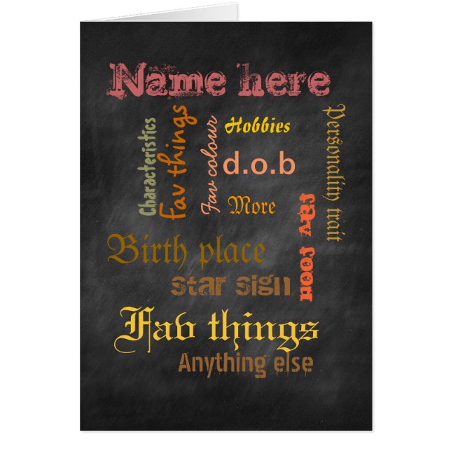 Crear propia tarjeta de nube de palabras - naranja (Frente)