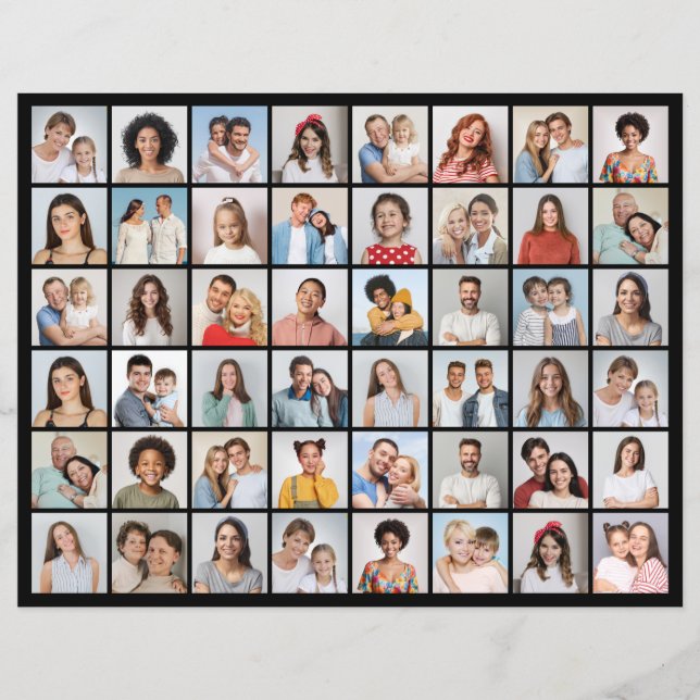 Crear su propia hoja de papel de 48 Collages de fo (Anverso)