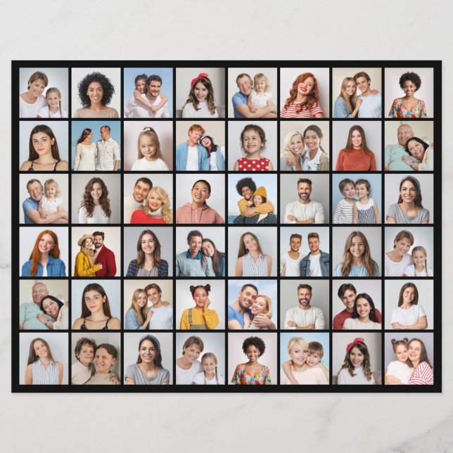 Crear su propia hoja de papel de 48 Collages de fo (Anverso)