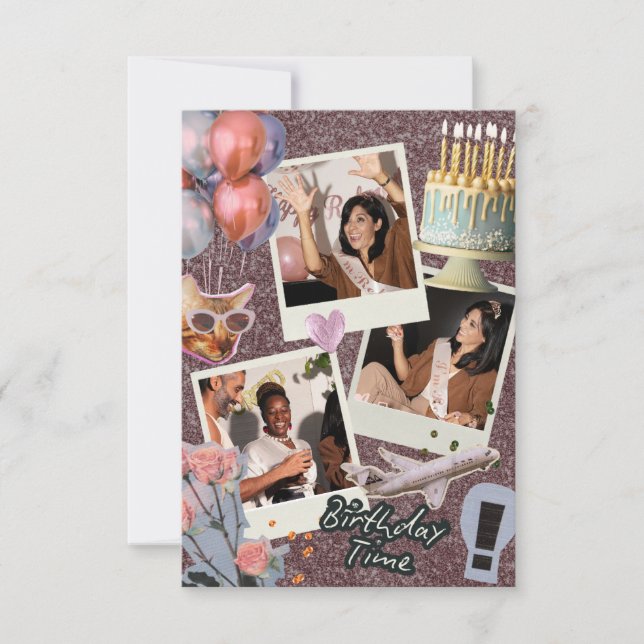 Crear su propia invitación de cumpleaños de Collag (Anverso)